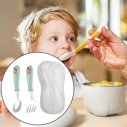 Juego De 2 Cucharas Y Tenedor Con Caja De Verde