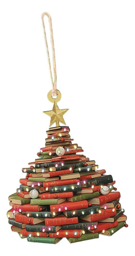 4 Adorno Para De Navidad Con Forma De Libro, Colgante Para B