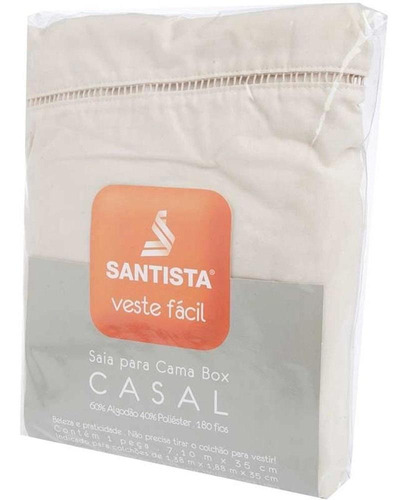 Saia Para Cama Box Casal  Areia Veste Fácil  Santista