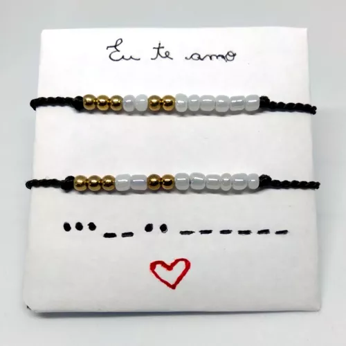 Cartela Com 2 Pulseiras De Amizade / Casal - Meme Eu Te Amo