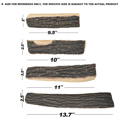Juego De 4 Troncos De Madera De Cerámica Chimenea, Res...
