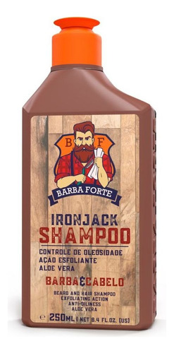 Shampoo Para Barba E Cabelo Iron Jack 250 Ml - Barba Forte