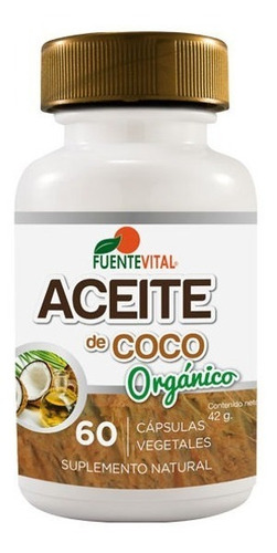 Aceite De Coco Orgánico - 60 Cápsulas Vegetales