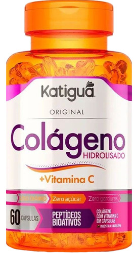 Suplemento em cápsula Katigua  Suplemento Alimentar Colágeno hidrolisado proteínas Colágeno hidrolisado sabor  without flavor em pote 60 un