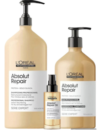 Absolut Repair Tripack ,shampoo 1.5 Acond750ml ,serum