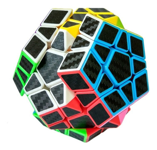 Cubo Rubik Megaminx Magic Cube Sticker Fibra Carbono