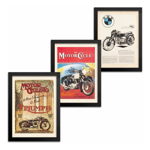 Quadros Moto Bmw Norton Triumph - 23x33cm