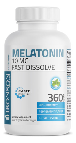 Suplemento Bronson Melatonina 10 Mg Comprimidos De Dissoluçã