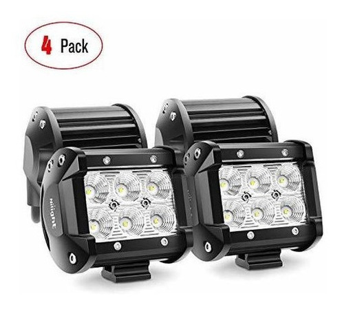 Nilight Led Light Bar 4pcs 4 Inch 18w Led Bar 1260lm Flood L