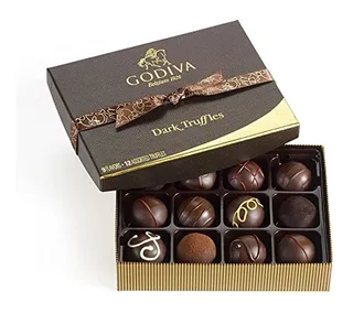 Godiva Caja De Regalo De Trufas De Chocolate Oscuro