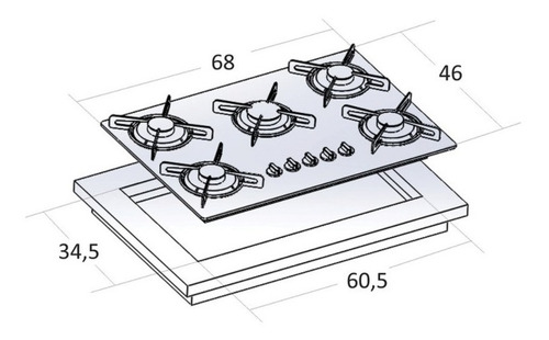 Kit Forno Embutir E Fogão Cooktop Tripla Chama Frete Grátis