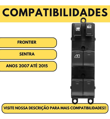 Botões Comando Vidro Elétrico Nissan Sentra Frontier