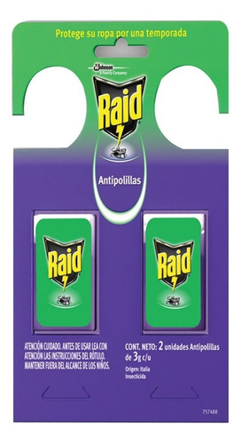 Insecticida Raid Mata Polillas Gel 6 Bilsters Dobles