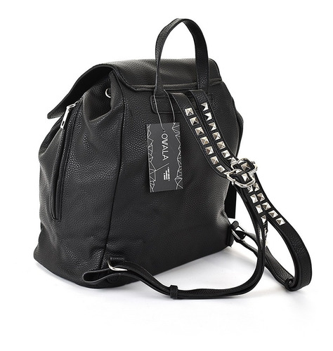 Imagen 5 de 6 de Mochila Negra Mujer Cuero Sintetico Las Oreiro Original Boca
