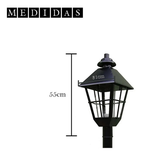 Imagen 2 de 5 de Set Jardin Completo 2 Faroles Con Postes Y Base + Leds 831