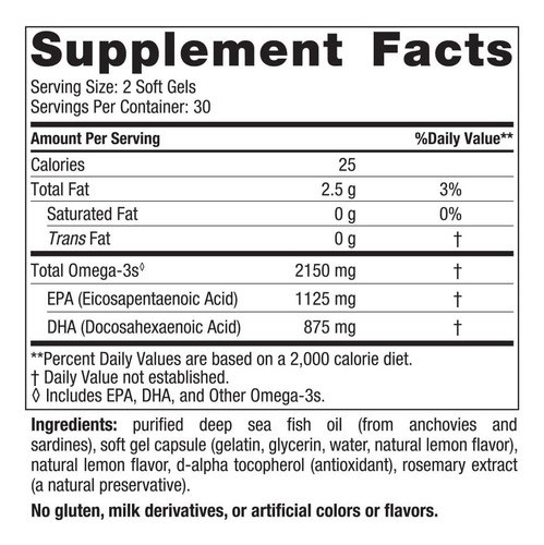 Nordic Naturals Ultimate Omega 2x High Resisten 120 Soft Sabor Limón