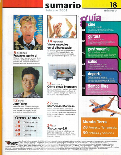 Revista Punto Net Internet Chile N° 18 / Febrero 2001 (Usado)
