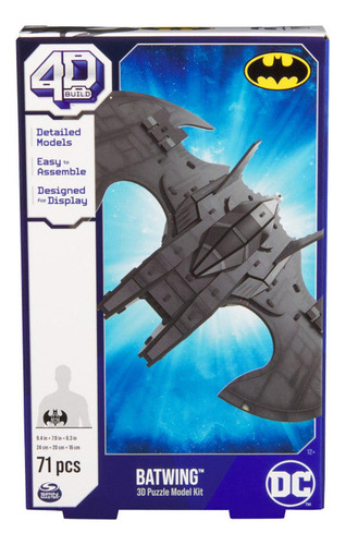 Rompecabezas Batman 4d Build 71 Piezas Batwing Batimovil