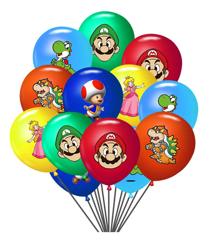 Globo Tematico Fiesta Cumpleaño Mario 12  Para Niño 48pcs