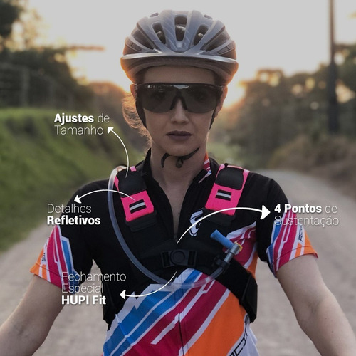 Mochila De Hidratação Hupi Pok 2 Litros Pink Rosa Ciclismo