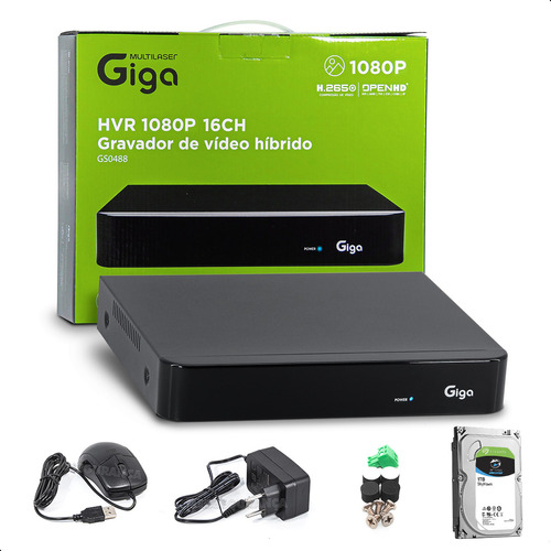 Gravador Digital Giga Multilaser Gs0488 16ch 1080p + Hd