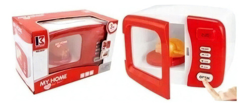 Horno Microondas De Juguete Luz Sonido Comida My Home Color Rojo