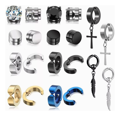 20pzs Piercing Falsos Aretes De Acero Inoxidable Para Hombre