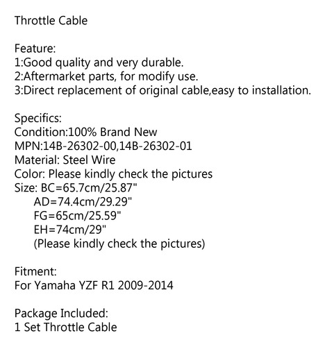 Cables Acelerator P/yamaha 14b-26302-00 Yzf R1 2009-14