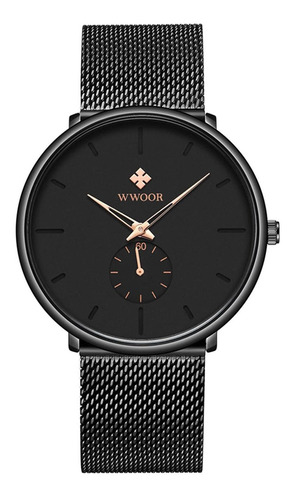 Reloj Hombre Senrud S918501 Cuarzo Pulso Negro En Acero