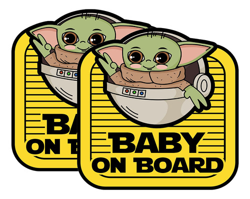 Super Cute Baby Yoda A Bordo Pegatinas De Vinilo Para Coche