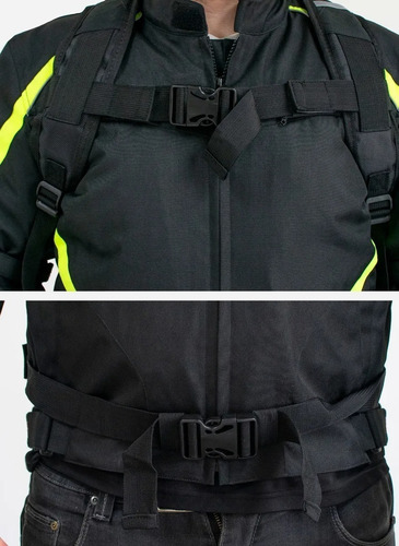 Imagen 7 de 10 de Mochila Moto Semi Rigida Turismo Samurai 32/49 Lts Cuotas