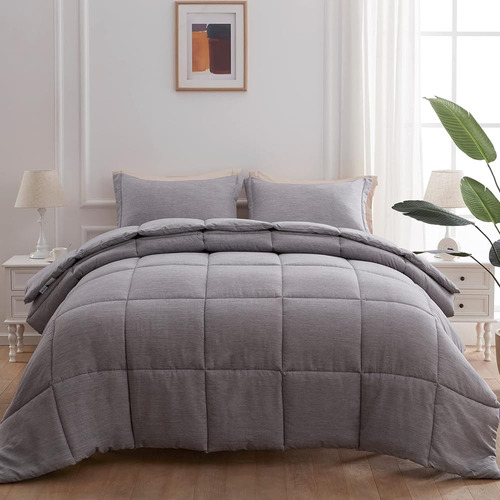 Nexhome Queen Comforter Set 3 Piezas, 100% Soft Washed Micro