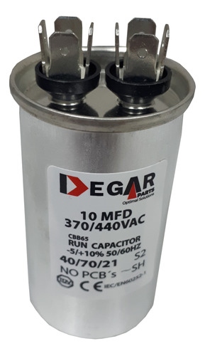 Capacitor De Marcha 10 Mfd 370/440 Degar (30-5010)