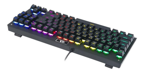 Imagem 4 de 4 de Teclado gamer Redragon Dark Avenger K568RGB QWERTY Outemu Brown português Brasil cor preto com luz RGB