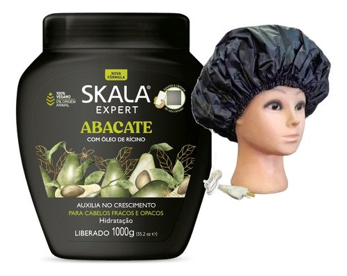 Abacate Skala Mascara Vegana 1kg + Gorro Eléctrico