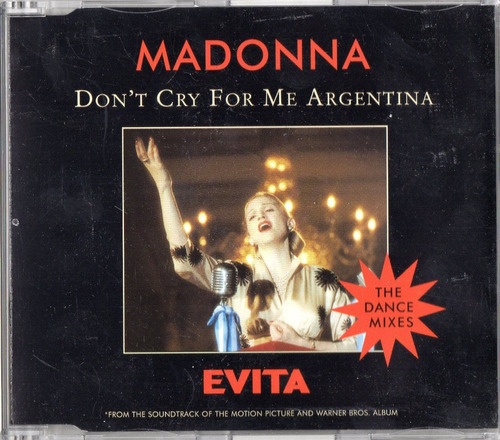 Madonna Don´t Cry For Me Argentina Single Cd 3 Tracks German