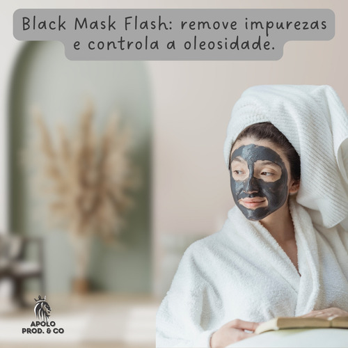 Kit 2 Mascara Removedora De Cravos Black Mask Anti Acne Limpeza Profunda Argila Colágeno Elastina Apolo