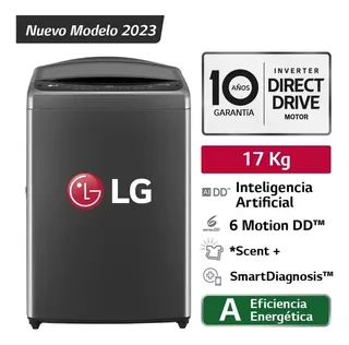 Lavadora LG Carga Superior Ai Dd 17kg Wt17bv6 Negro Claro
