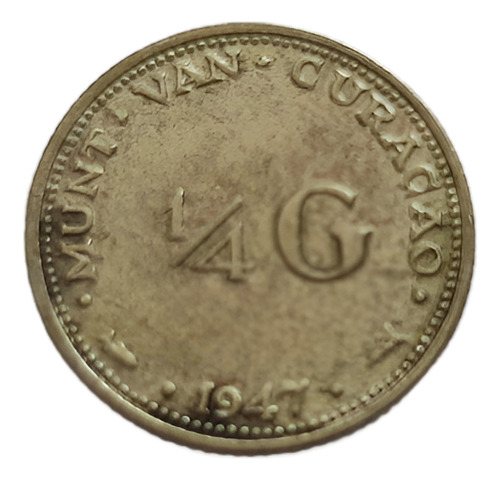 Curaçao Moeda 1/4 Gulden 1947 Prata (Usado)