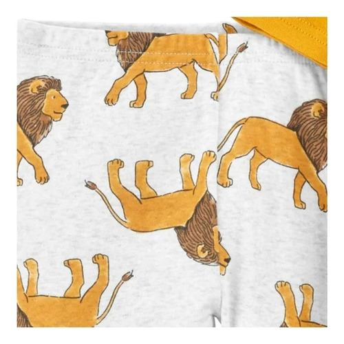 Pijama Carter S Niños Estampado León Amarillo