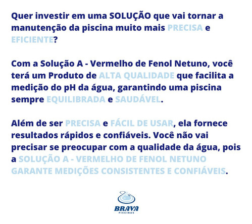 Reagente Vermelho Fenol Medição Teste Ph - Netuno 22ml