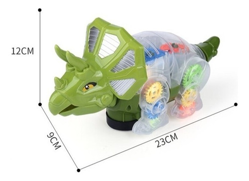 Dinosaurio Robot Engranes Triceratops Camina Luz Y Sonido