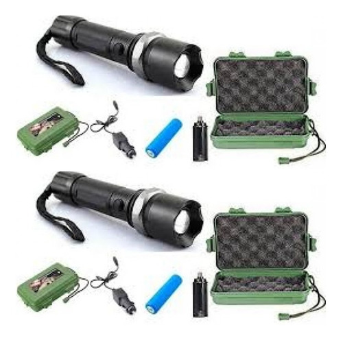 Imagen 2 de 5 de Kit Policial Linterna Led Zoom + Gas + Baston + Cuchillo