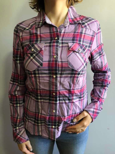 Camisa Feminina Xadrez Tommy Hilfiger M Longa Tam P