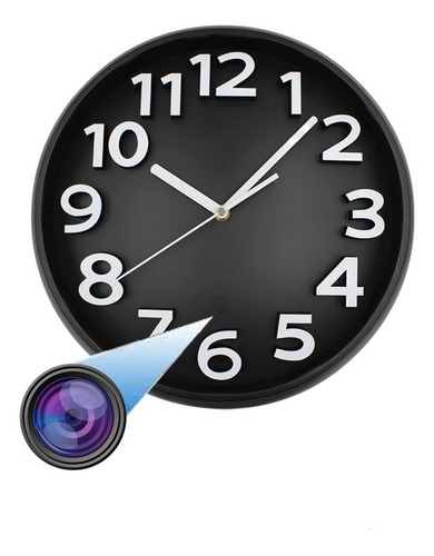 Cámara Espía Oculta Tipo Reloj De Pared 1080p Wifi Ip408w