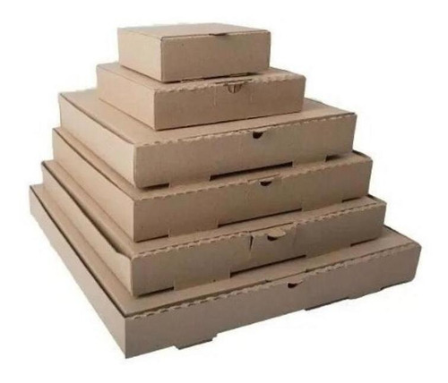 50 Cajas Pizza 25x25 Carton Premium Corrugado Kraft Alimento