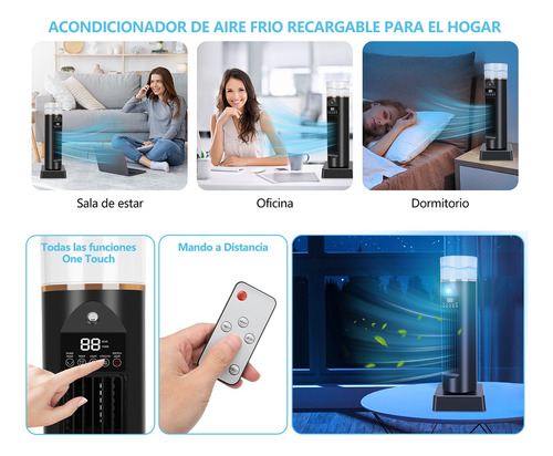Ventilador Torre 35cm - Silencioso + Humidificador 6h Timer