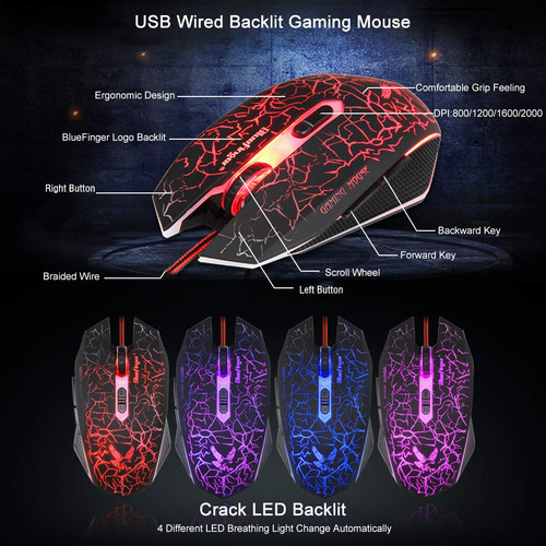 Combo De Teclado Y Mouse Para Juegos Con Retroiluminación