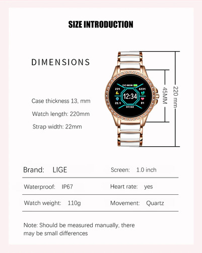 Reloj Int Smartwatch Mujer Estilo Sofisticado Y Ligero Ip67