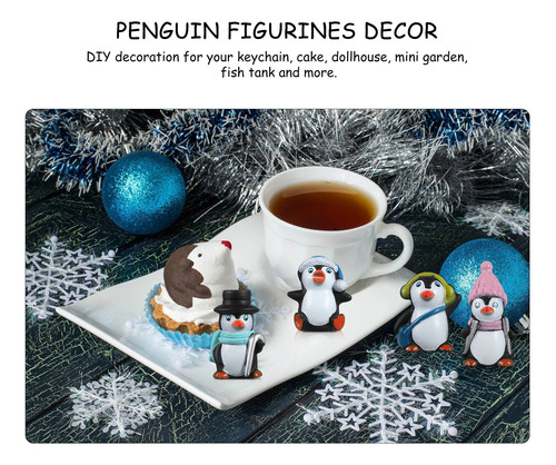 Figuras Decorativas De Pingüino Nuobesty, 8 Piezas, Con Dise